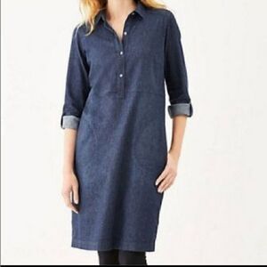 🥳 Host pick! 🥳 J.jill chambray blue shirt dress with pockets.
